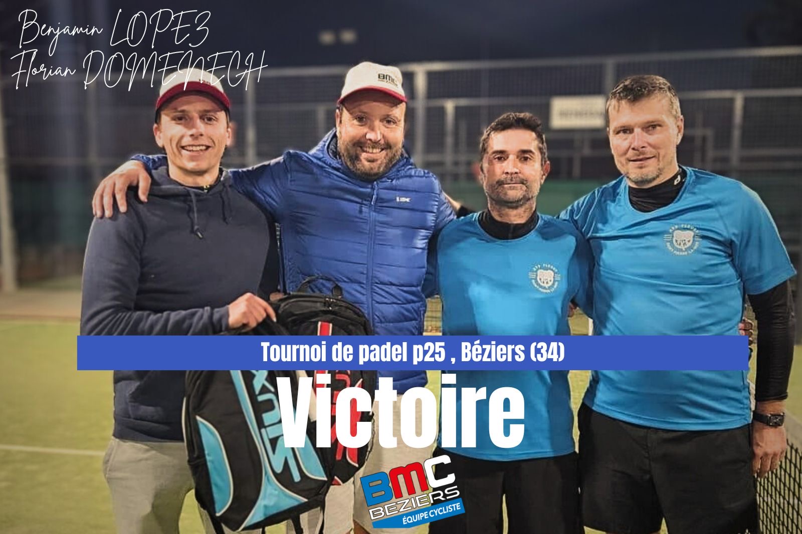 Benjamin Lopez et Florian Domenech victorieux au Padel !