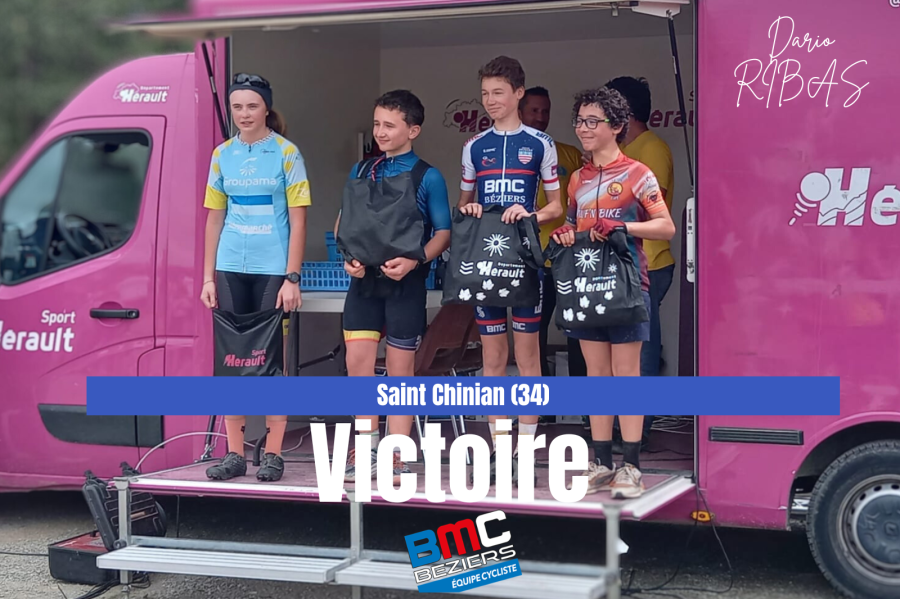 Victoire de Dario RIBAS en U15 au XCO (VTT ) à Saint Chinian (34) !