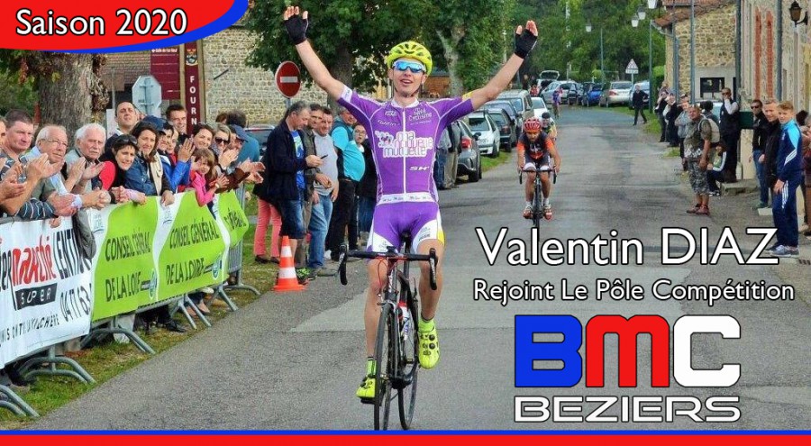 Valentin DIAZ coureur solide signe au BMC Béziers pour 2020