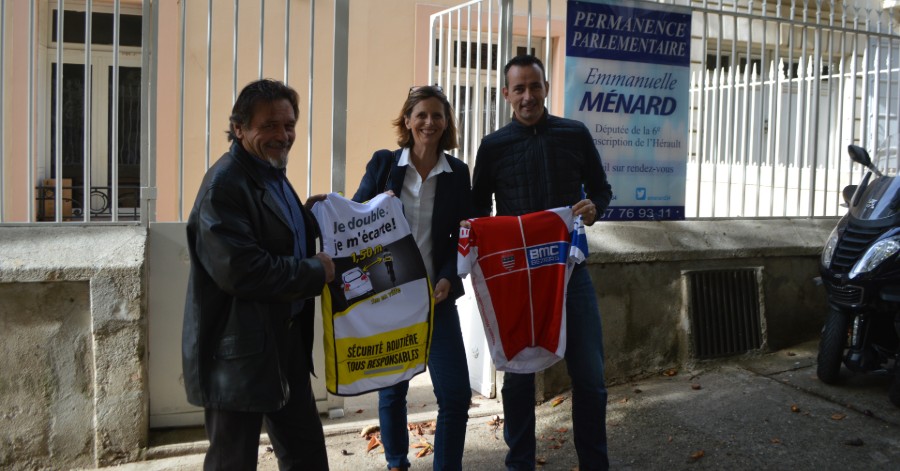 Sécurité des cyclistes, le BMC Béziers rencontre Emmanuelle Ménard