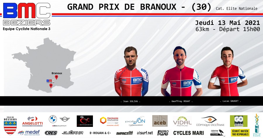 3 coureurs du BMC Béziers au départ du GP de Branoux  !