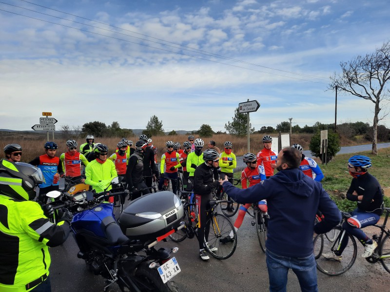 1er entrainement 2022 pour la national 3 du Béziers Méditerranée Cyclisme