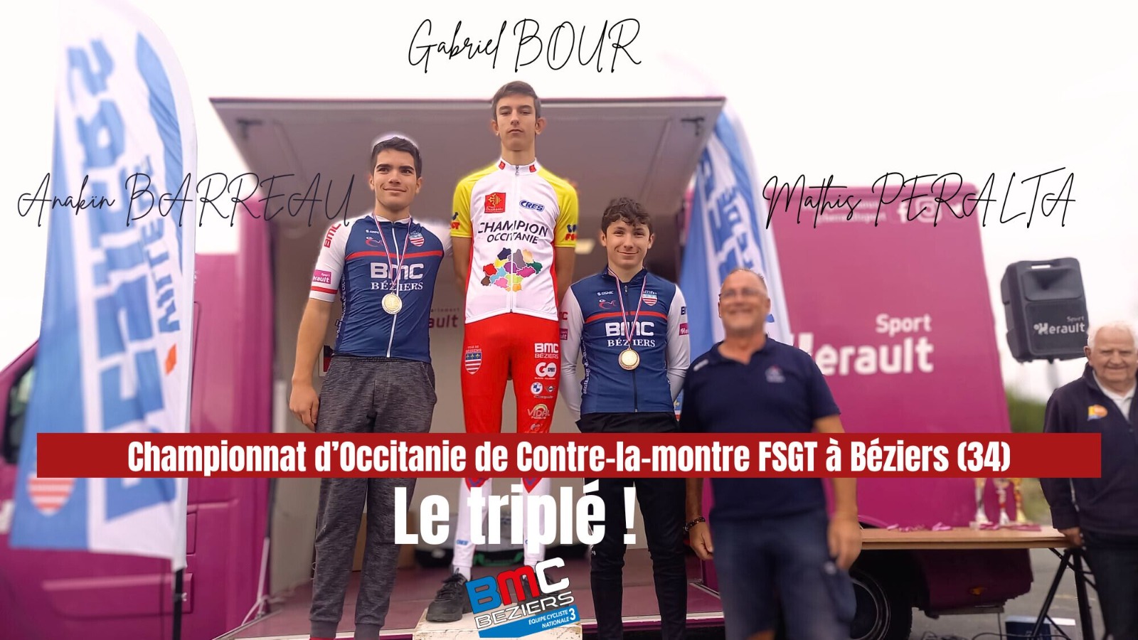 Nos coureurs du BMC Béziers se sont déplacés en nombre pour le championnat régional FSGT de contre-la-montre à Béziers !