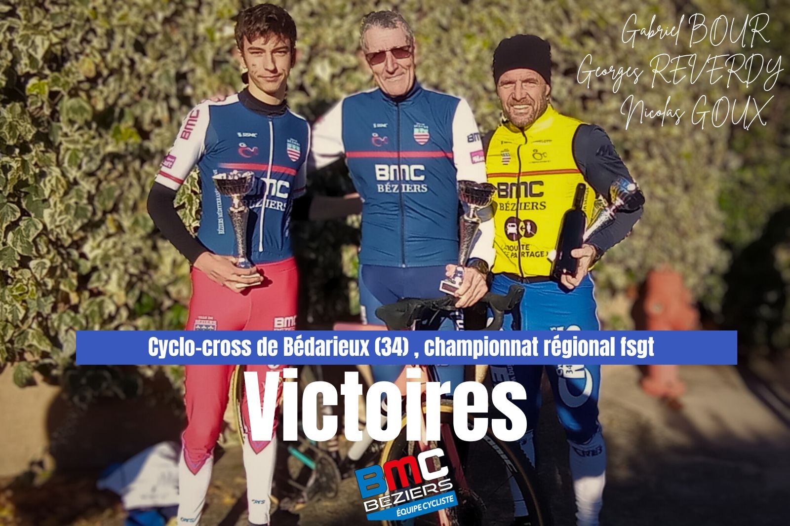 Trois titres de champion régional Occitanie FSGT pour le BMC Béziers !