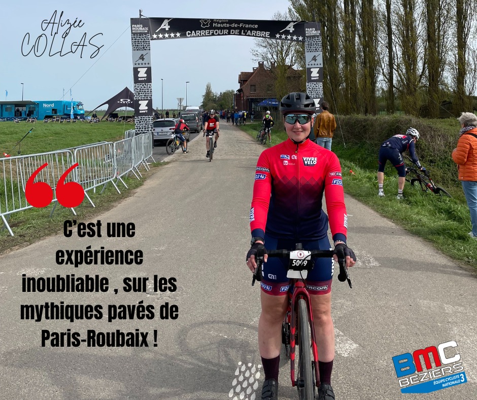 Alizée COLLAS sur Paris – Roubaix challenge !