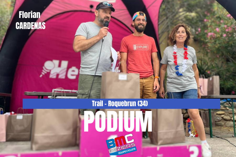 Florian CARDENAS est sur le podium au trail, la bête noire du caroux !