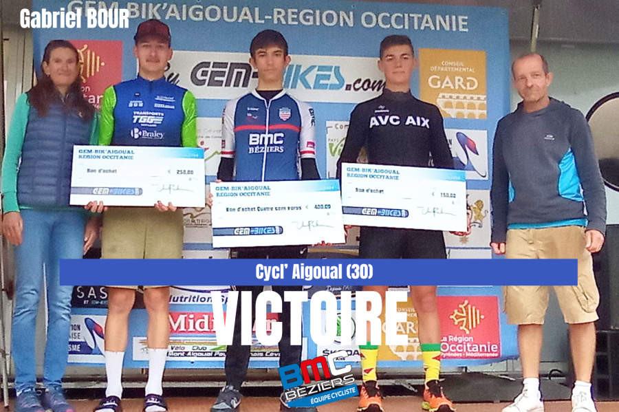 Gabriel BOUR vainqueur sur la gem bik’ aigoual région Occitanie Quézac 2024 !