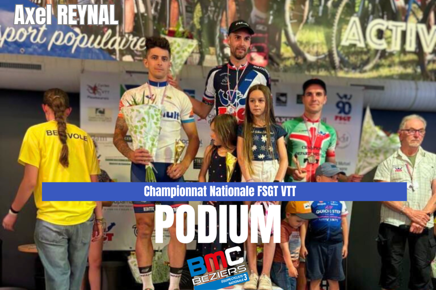 Axel REYNAL vice-champion national FSGT de VTT !