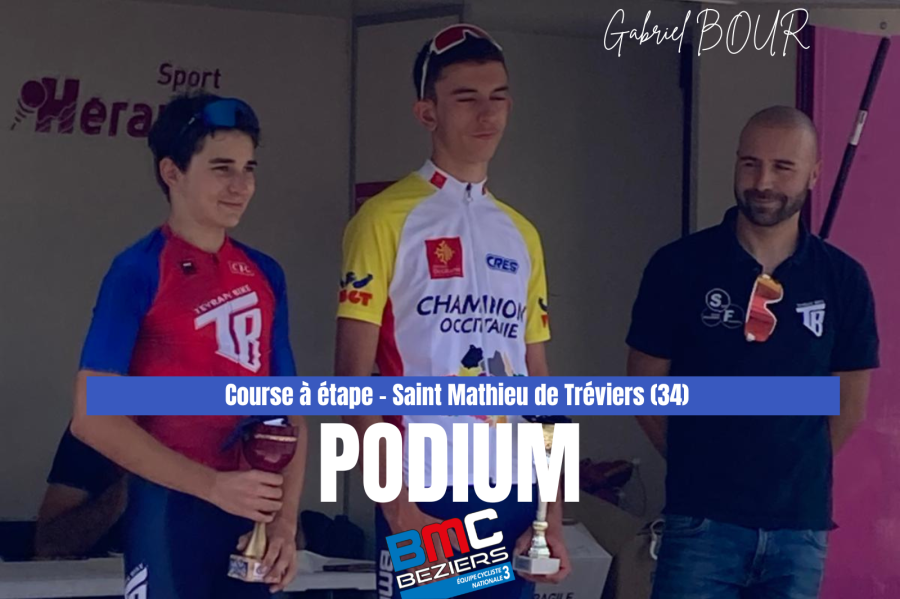 Florian Nolla au pied du podium à la course par étape de Saint Mathieu de Tréviers !