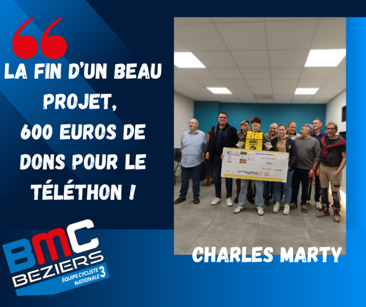 Charles Marty et son projet pour le téléthon !